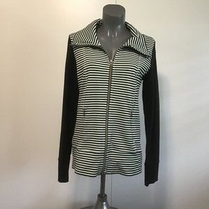 Lululemon Daily Yoga Jacket Classic Stripe Mint Moment Black/Black Size 10